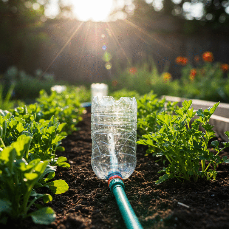 Riego con botellas recicladas